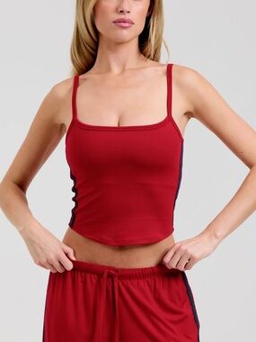 Shopform by Sami Clarke and Sami Spalter Cherry Red Tank Lounge Cami Size Small